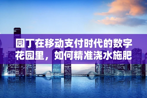 园丁在移动支付时代的数字花园里，如何精准浇水施肥？