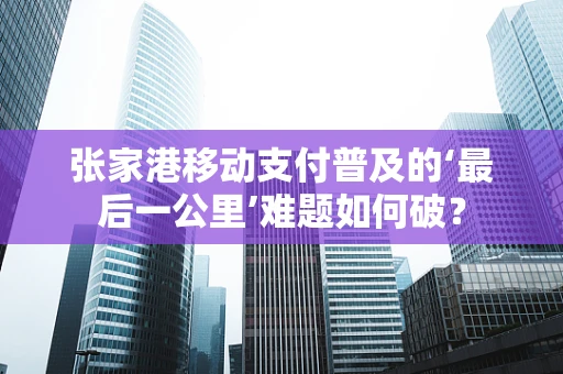 张家港移动支付普及的‘最后一公里’难题如何破？