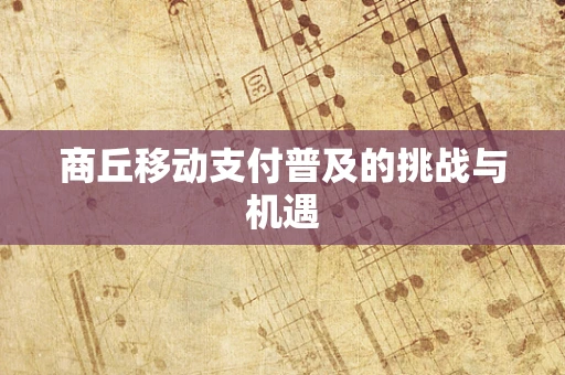 商丘移动支付普及的挑战与机遇
