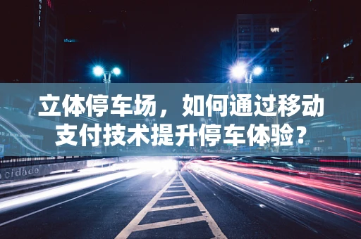 立体停车场，如何通过移动支付技术提升停车体验？
