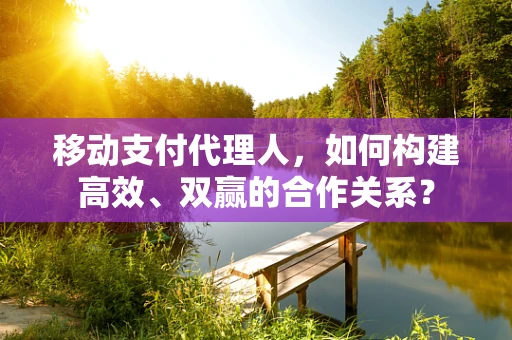 移动支付代理人，如何构建高效、双赢的合作关系？