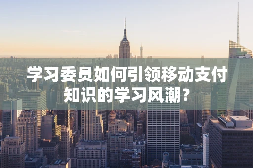 学习委员如何引领移动支付知识的学习风潮？