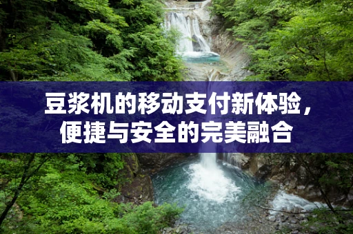 豆浆机的移动支付新体验，便捷与安全的完美融合
