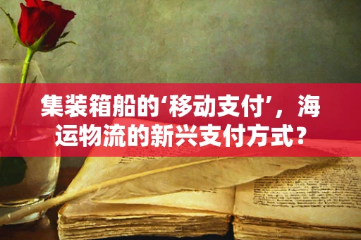 集装箱船的‘移动支付’，海运物流的新兴支付方式？
