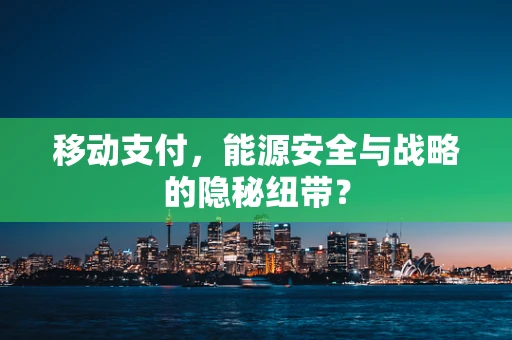 移动支付，能源安全与战略的隐秘纽带？