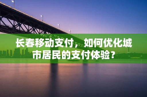 长春移动支付，如何优化城市居民的支付体验？