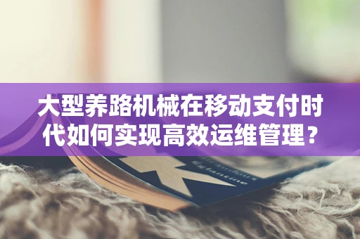 大型养路机械在移动支付时代如何实现高效运维管理？