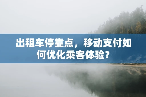 出租车停靠点，移动支付如何优化乘客体验？