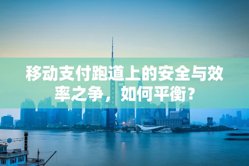 移动支付跑道上的安全与效率之争，如何平衡？