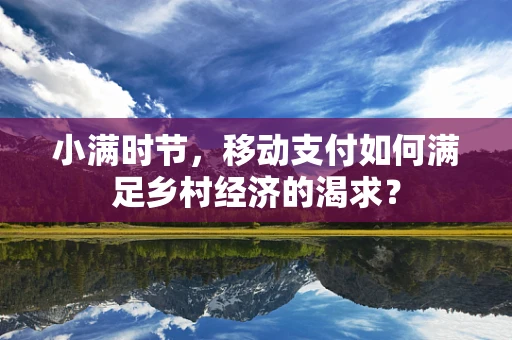 小满时节，移动支付如何满足乡村经济的渴求？