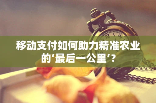 移动支付如何助力精准农业的‘最后一公里’？