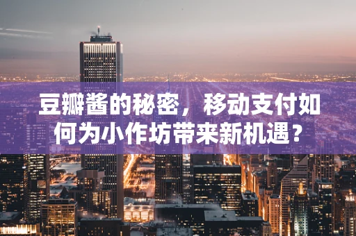 豆瓣酱的秘密，移动支付如何为小作坊带来新机遇？